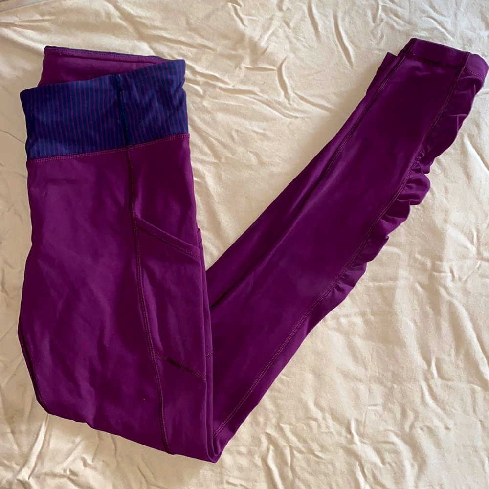 Lululemon Run Tights Pockets Rouchung